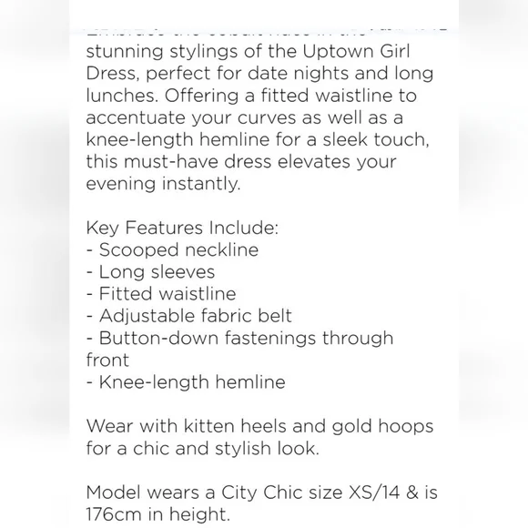 NWT 20 CITY CHIC UPTOWN GIRL DRESS - Picture 6 of 6